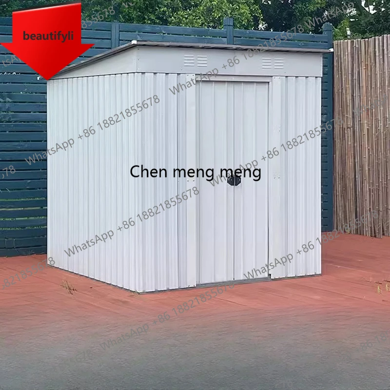 

Сарай для хранения на открытом воздухе 01A, 6 x 6 футов, большой, металлический, с напольным каркасом, стальной садовый сарай для заднего двора, сада, патио