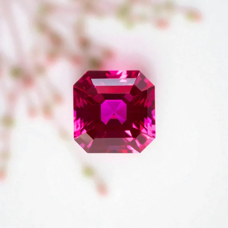 مختبر نمت روبي Asscher شكل VVS1 Rubellite اللون DIY بها بنفسك مواد صنع المجوهرات المتقدمة شهادة سعر المصنع بالجملة