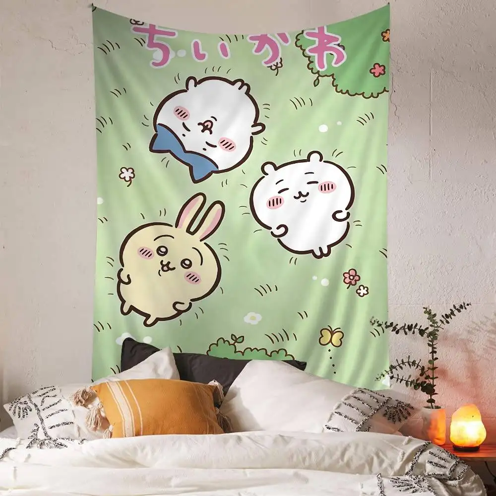 Cartoon C-Chiikawas Colorful Tapestry Wall Hanging Bohemian Wall Tapestries Mandala Wall Art Decor