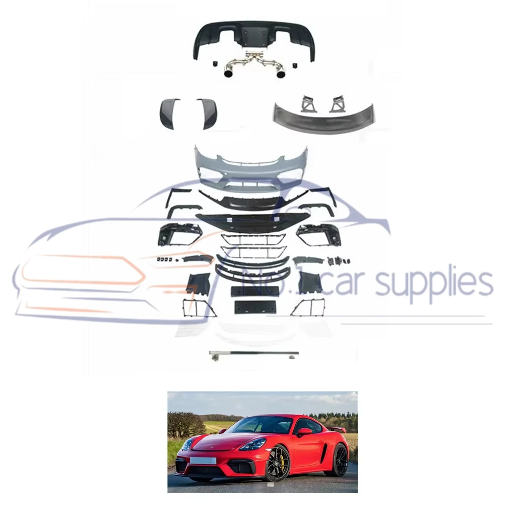 High Quality PP Body Kit For 2019+ 718 Cayman Boxster Upgraded Bumper With New Condition And Included Clips
