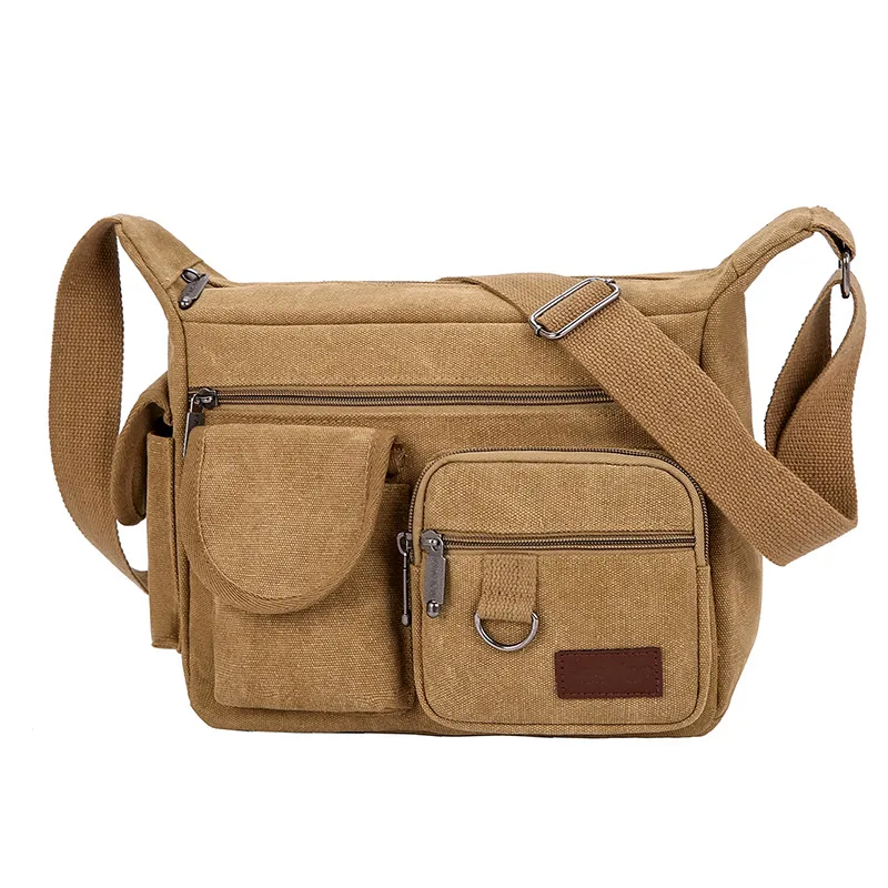 

Canvas Shoulder Crossbody Bags for Man 2025 Postman Transverse Men's Bag Satchel Fashion Messenger Bag High Quality Male Handbag