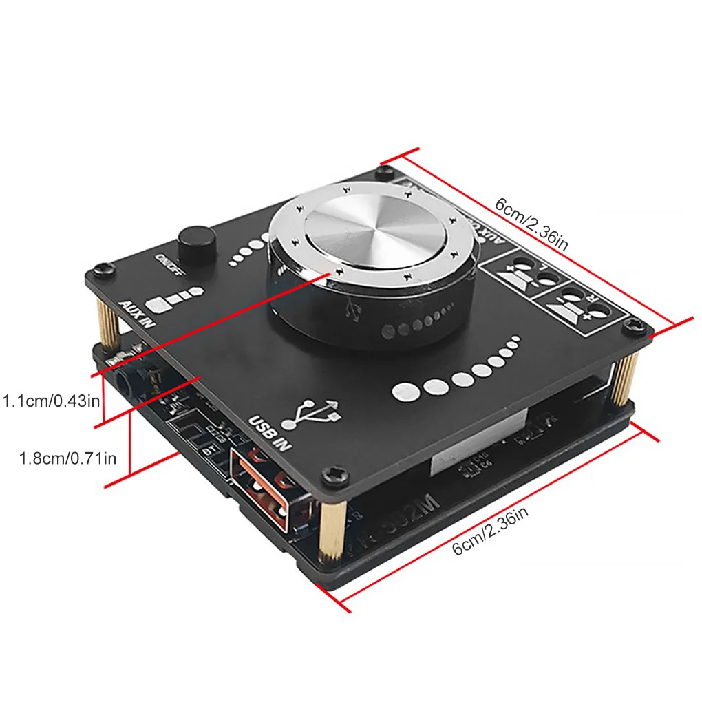 Mini Power Amplifier Bluetooth 5.0 Digital Audio Power Amplifier DIY Stereo Wireless Amp Module