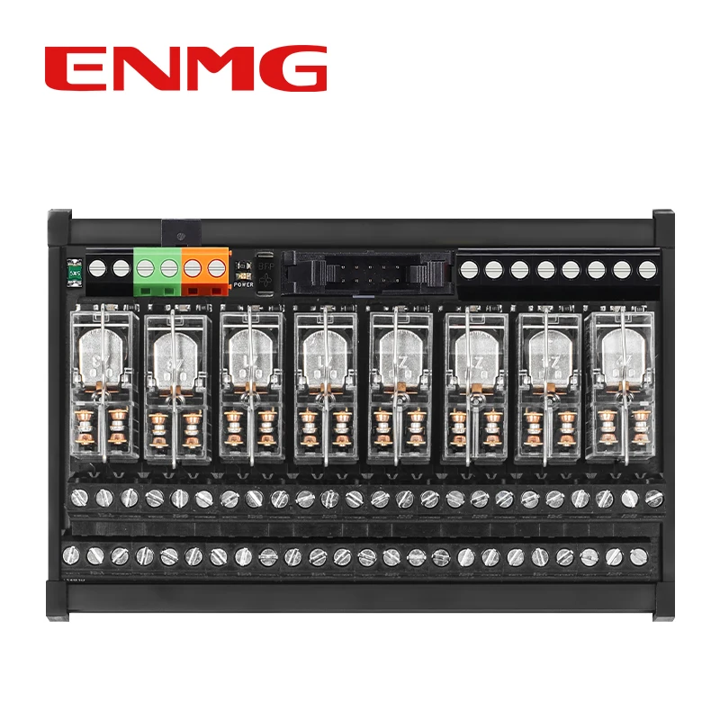 ENMG G2R Relay Module Group - 8-Channel 24VDC, 1NO 1NC Combination Control Board with PLC Signal Isolation Amplifier Detachable.