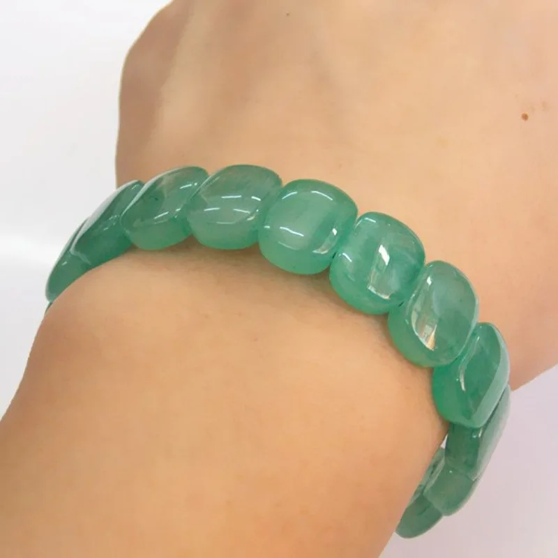 Dongling jade light green aquatic agate bracelet, jade bracelet hand row men's and women's models