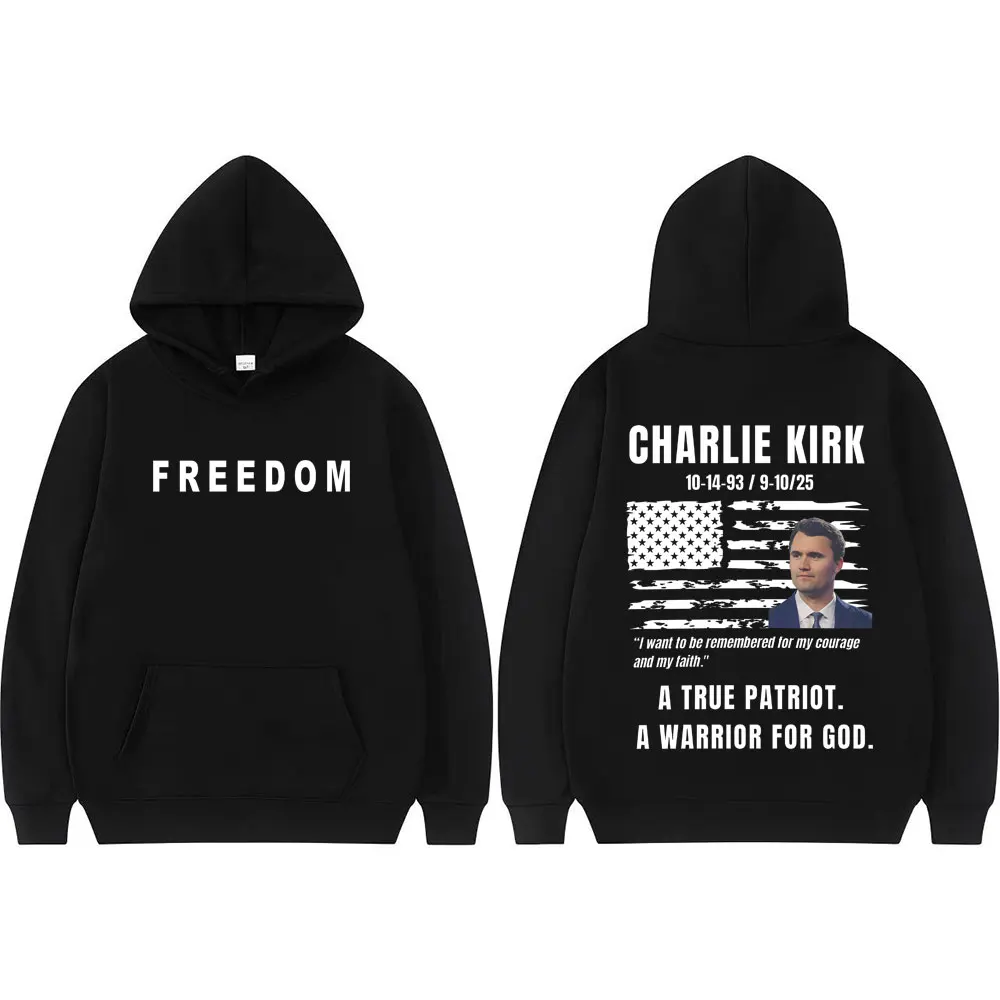 باتريوت أمريكي حقيقي محارب حقيقي لله تشارلي كيرك هوديس الرجال النساء موضة خمر القوطية هوديي بلوزات رائجة البيع #1