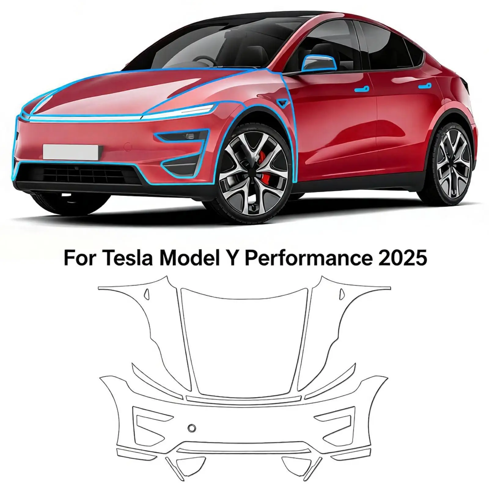 

8.5Mil TPU Scratch-resistant Matte Clear Paint Protection Film For Tesla Model Y Performance 2026 Transparent Bra Per-cut PPF