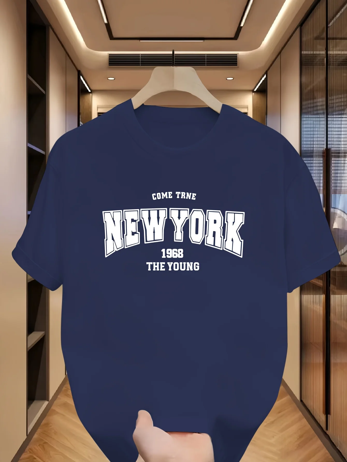 

Мужская летняя модная повседневная свободная футболка из 100% хлопка с графическим принтом New York 1968, топ с круглым вырезом и короткими рукавами