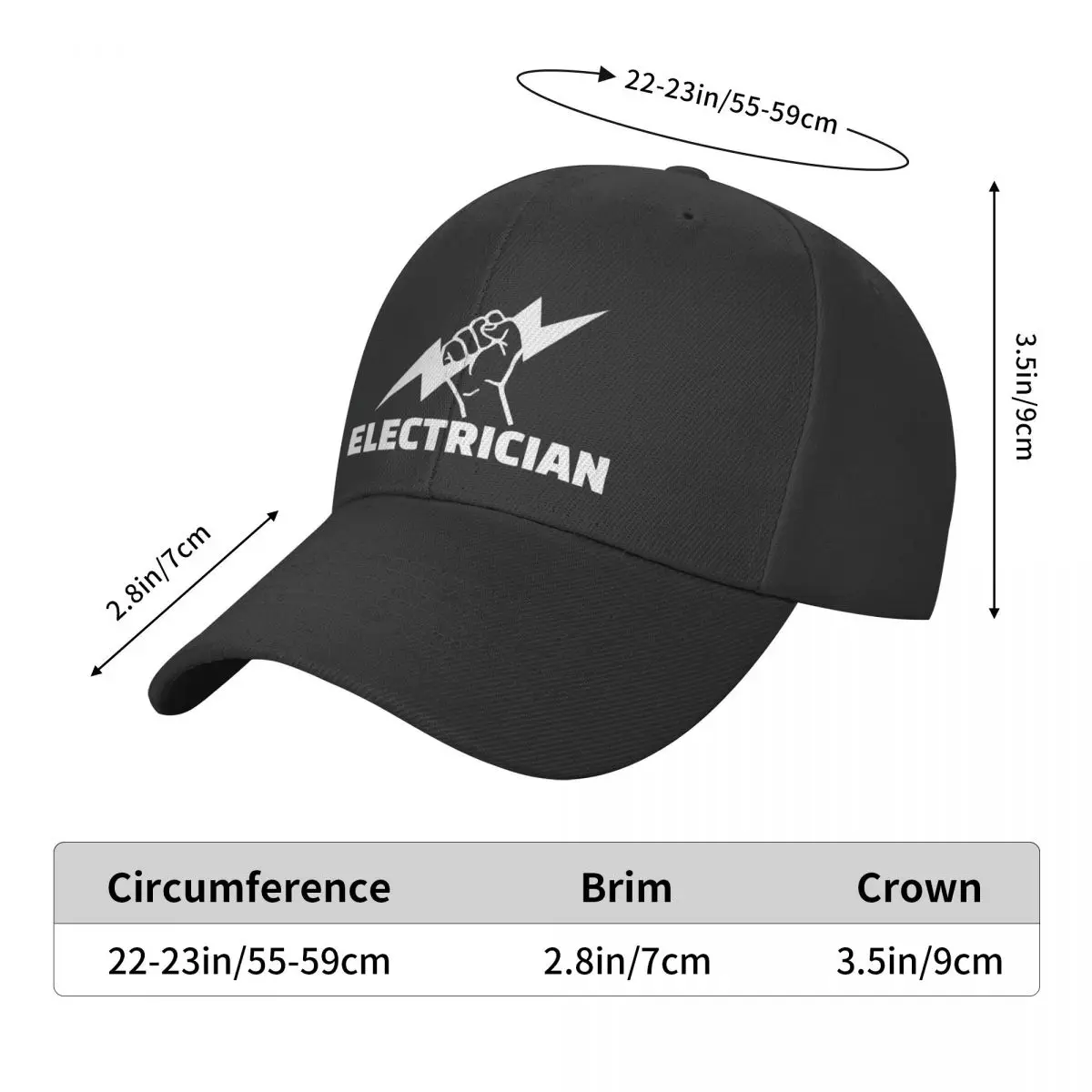 Fashion Unisex Electrician Baseball Cap Adult Engineer Electrical Power Adjustable Dad Hat For Men Women Snapback Hats