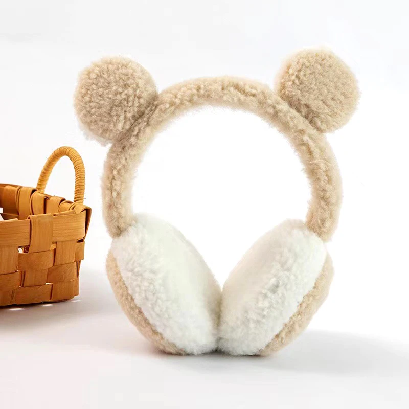 Inverno feminino quente de pelúcia earmuffs bonito urso orelhas orelha mais quente earflap ao ar livre à prova de vento orelha-muffs falso peludo orelha cobre