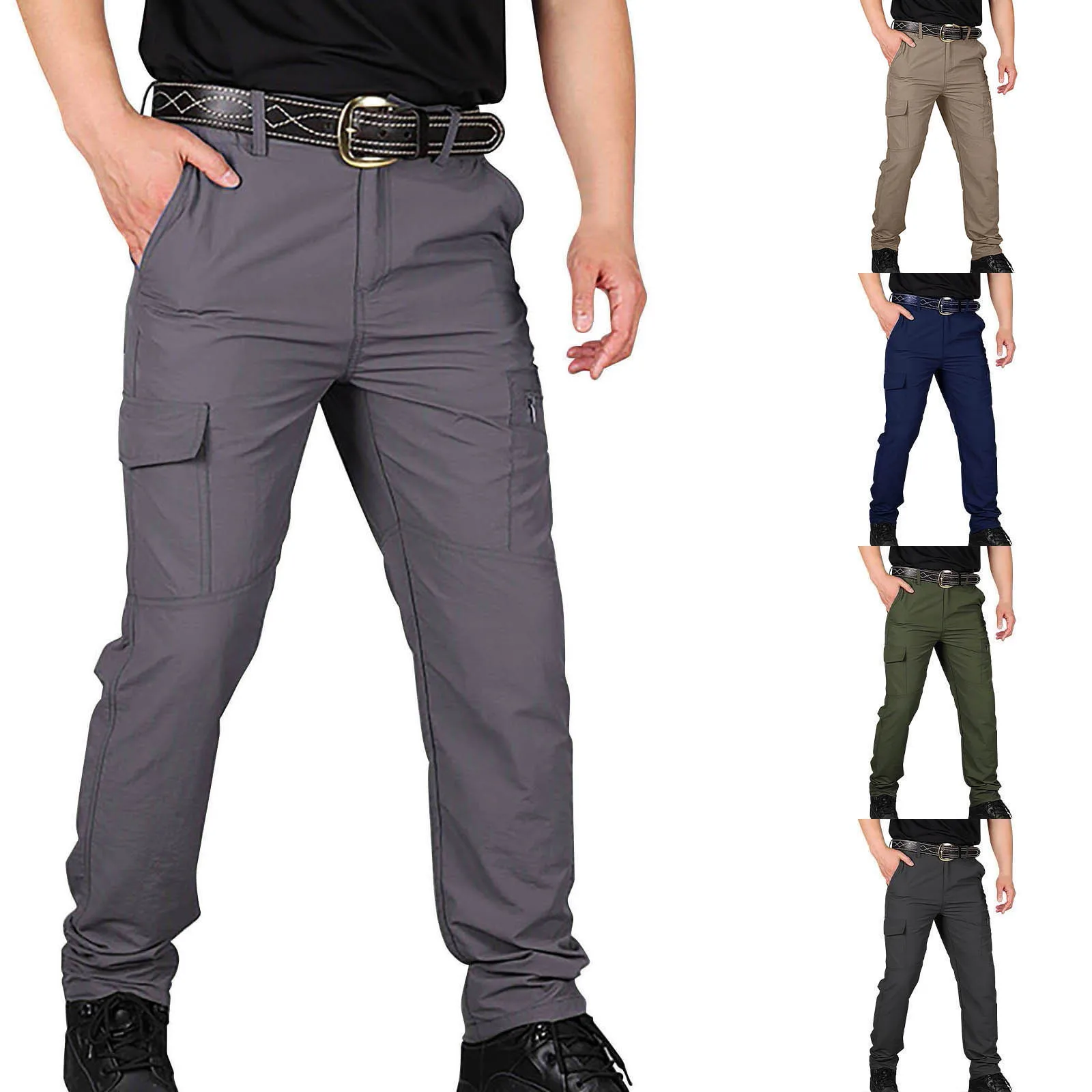 Monos tácticos militares para hombre, pantalones Cargo impermeables de secado rápido para montañismo, ropa de senderismo, ropa de calle, Verano