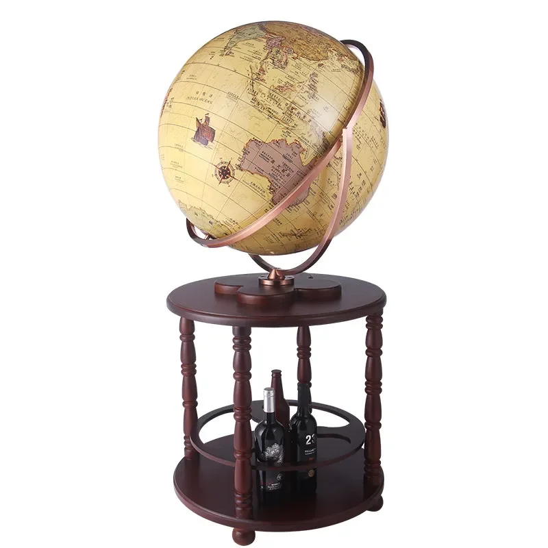 Large retro floor-to-ceiling wine cabinet globe ornament living room office study home decoration