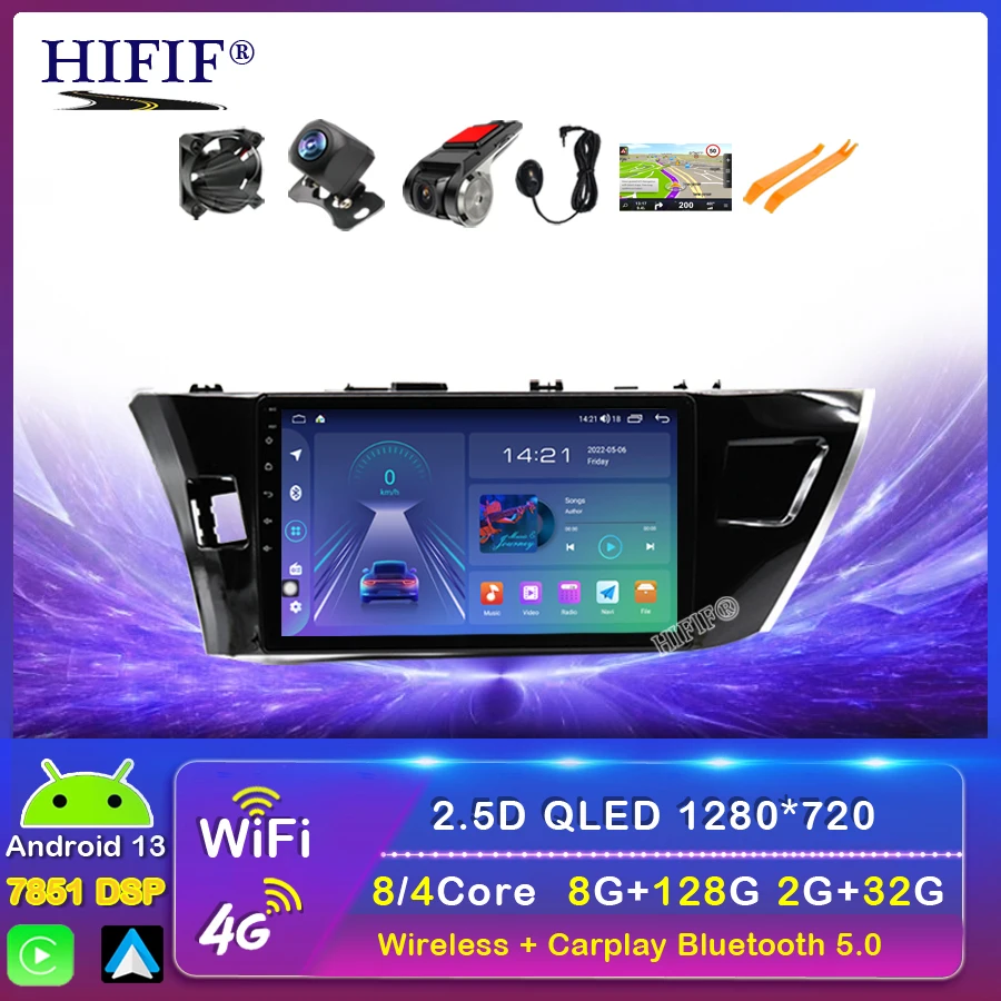 

Android13 2 Din Car Radio For Toyota Corolla Ralink 2014-2016 4G Net Wifi Multimedia Video RDS DSP Player GPS Navigation MP5 DVD