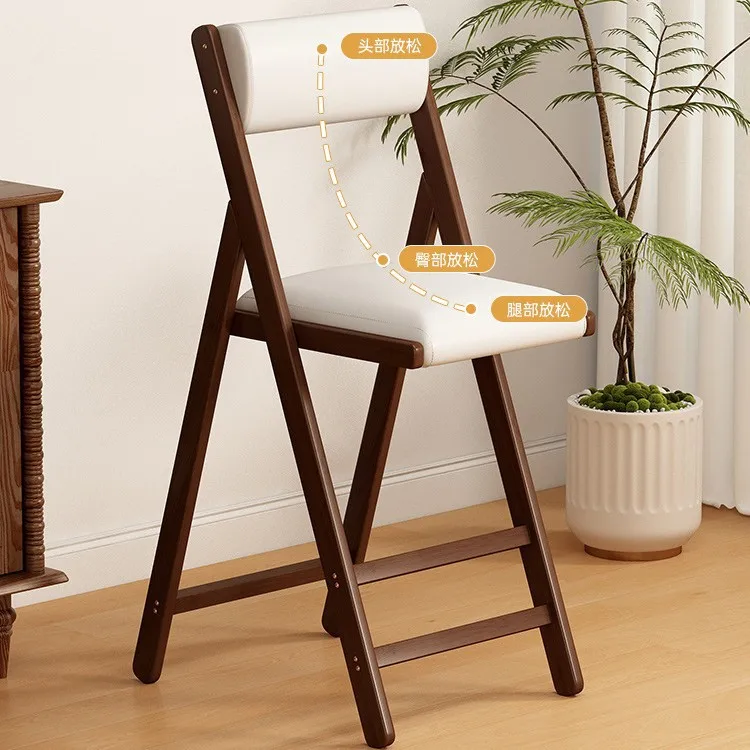

Nordic Home Foldable Chair Bamboo Solid Wood Dining Chair Simple Dormitory Leisure Office Computer Chair Balcony