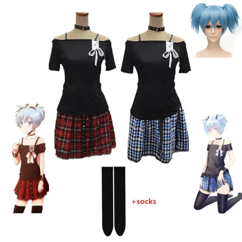 Anime Classroom Shiota Nagisa Cosplay Costume Girl Punk Uniforms Full Set Halloween Outfits With Socks