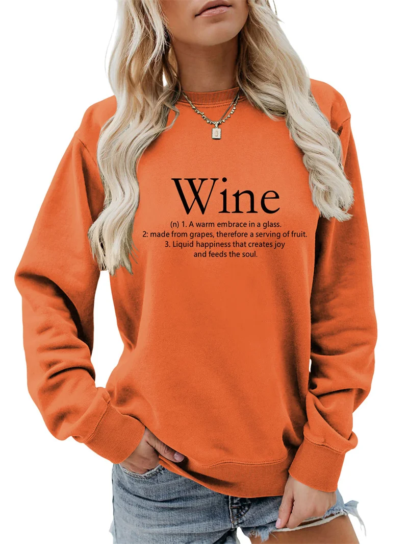 New cotton female teach kindness letter printing simple large size comfortable round neck long sleeve sports hoodie