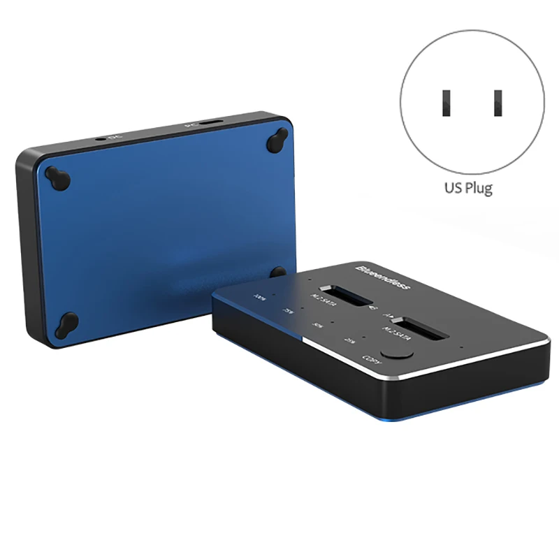 Blueendless USB 3.1 External Hard Drive Dual Bay Enclosure Clone M.2 SSD to Type C Sata/NVME Dock Station 2-4TB(Sata US Plug)