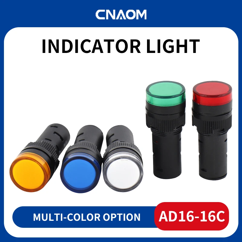 led indicator lamp AD16-16C light 24V 220V 380V Red Yellow Green Blue White 16mm indicator light