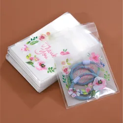 100Pcs/lot Plastic Thank you Cookie&Candy Self-Adhesive Bags for Gift Jewelry Packaging