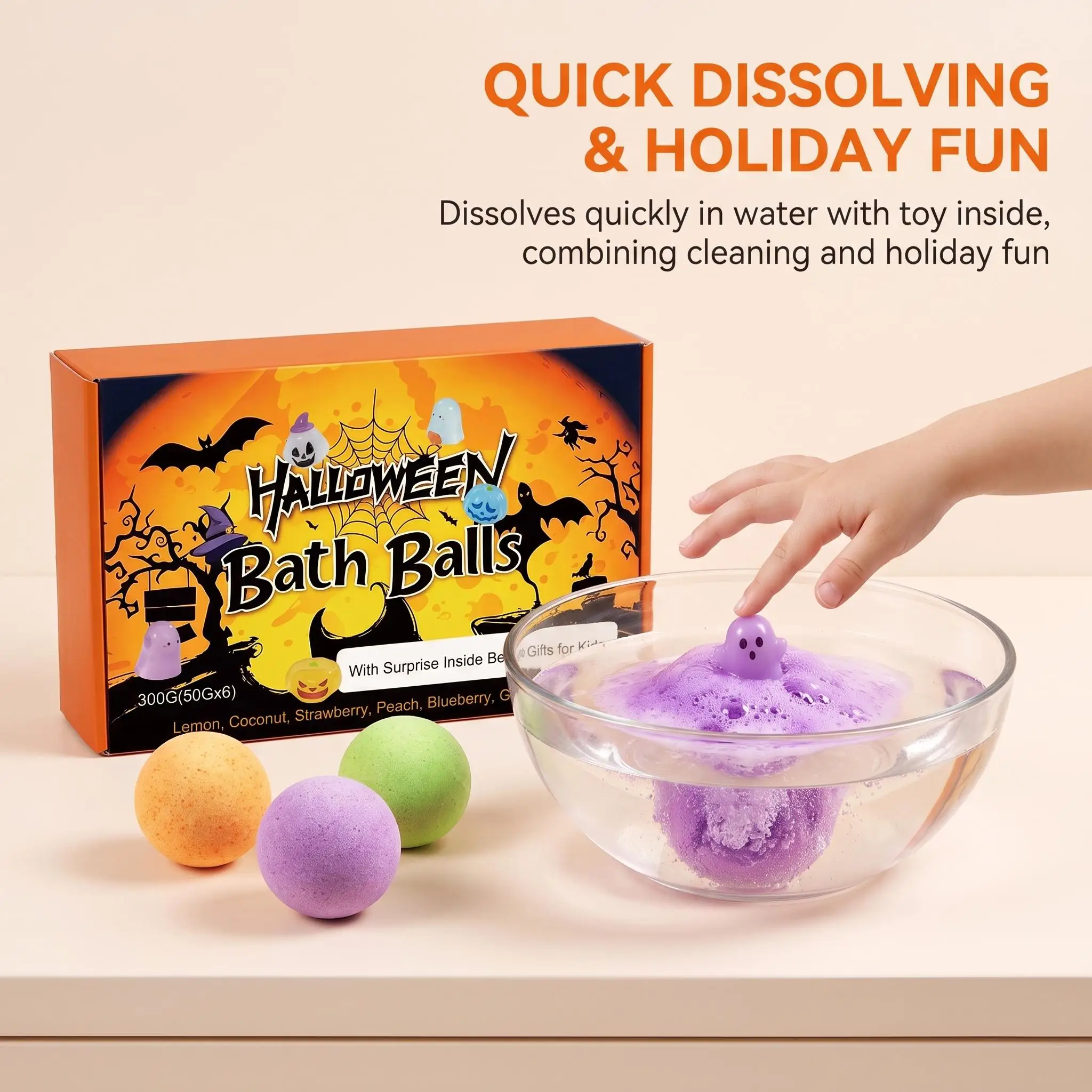 Halloween Bath Bombs For Kids |With Toys Inside,6 Spooky Shapes,Fruity Scents, Relaxing Aromas Party Holiday Gift For Boys Girls - view 4
