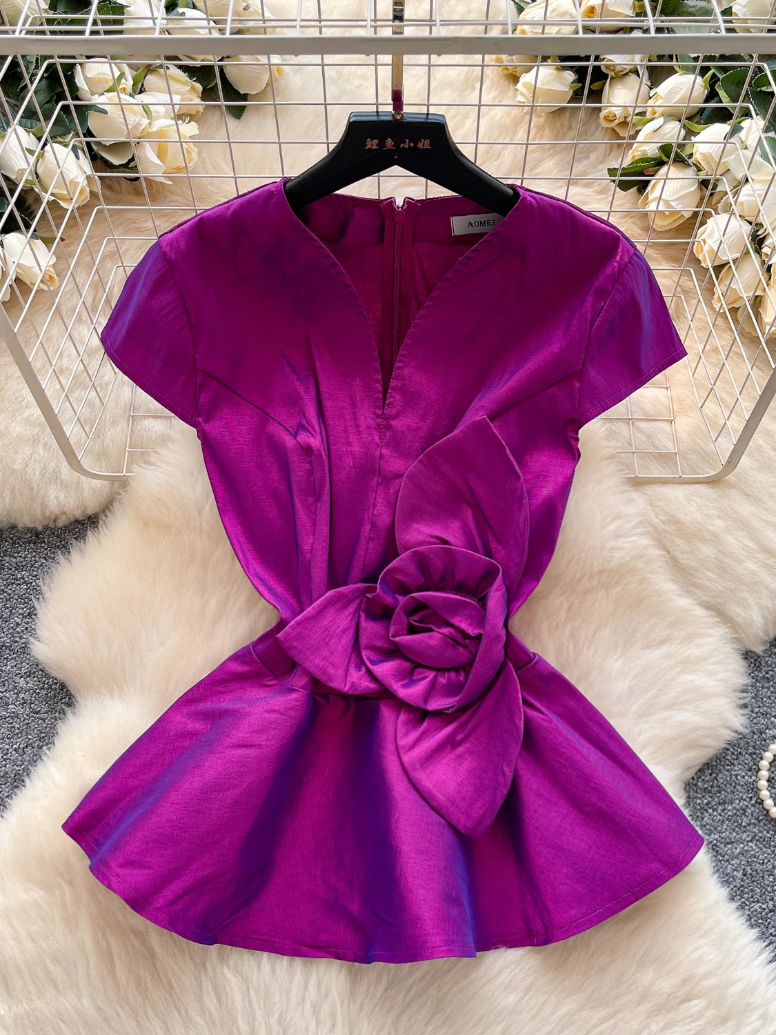 Ele ort Sve femmes irt Floral embelli taille-collant ourlet haut-bas respirant fibre de polyester décontracté irt