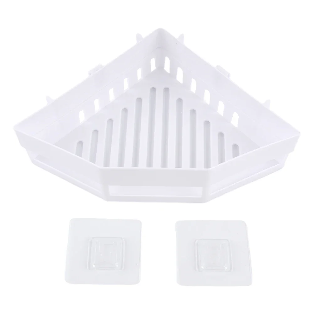 Plastic Triangle Bathroom Shelf Organizer Shampoo Gel Storage Basket Bathroom Corner Shower Rack Holder White Gray Pink