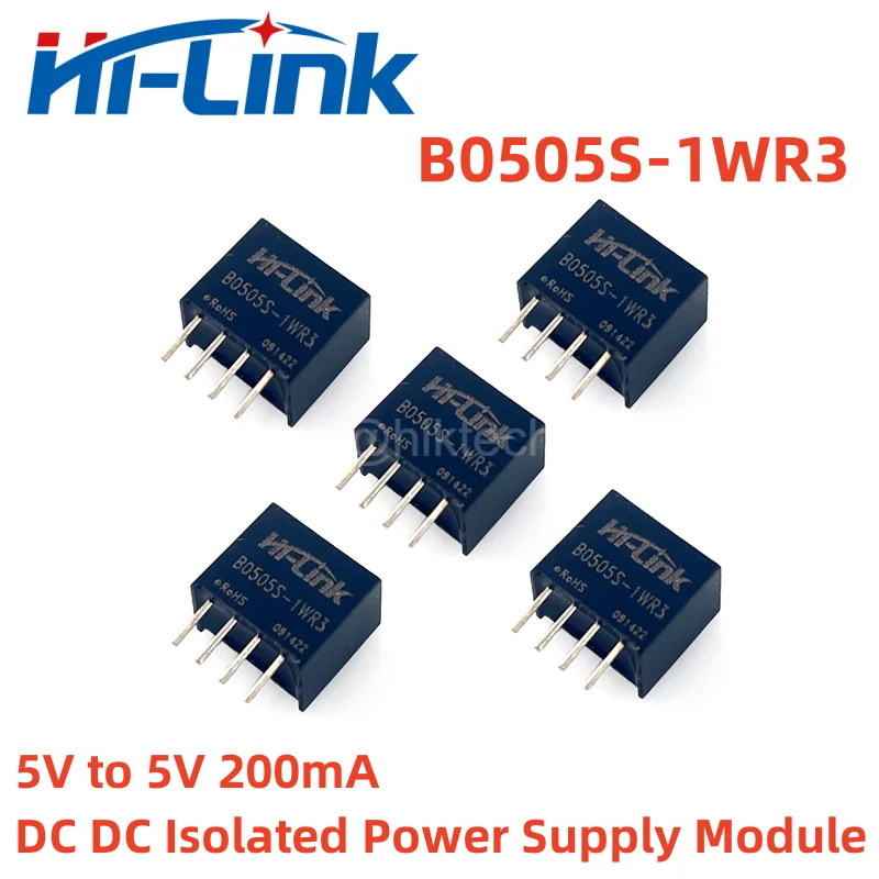 Hilink B0505S-1WR3 5V to 5V 200mA 1W DC DC Isolated Power Supply Module 50pcs/Lot High efficiency Household Intelligent