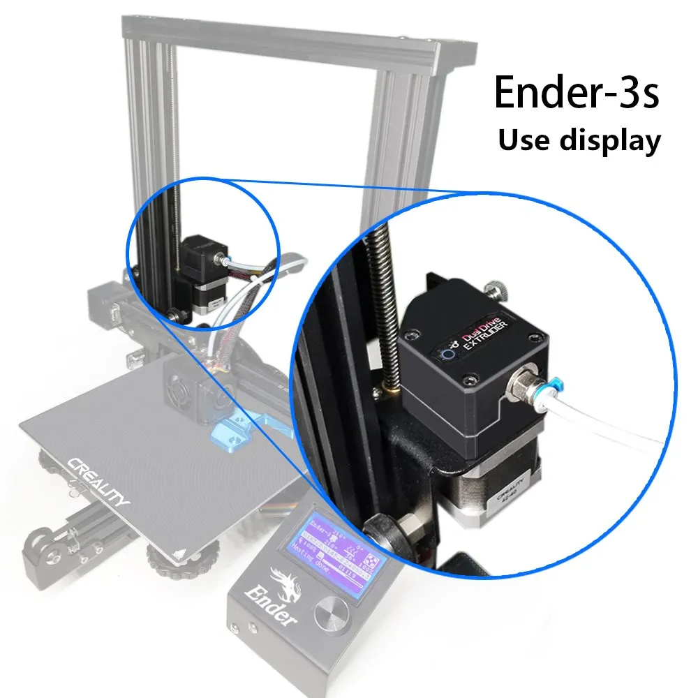 3D Printer MK8 Extruder Clone Dual Drive Extruder Upgrade Bowden Extruder 1.75mm 3d Printer Filament for CR10 Ender 3 Pro Bluer