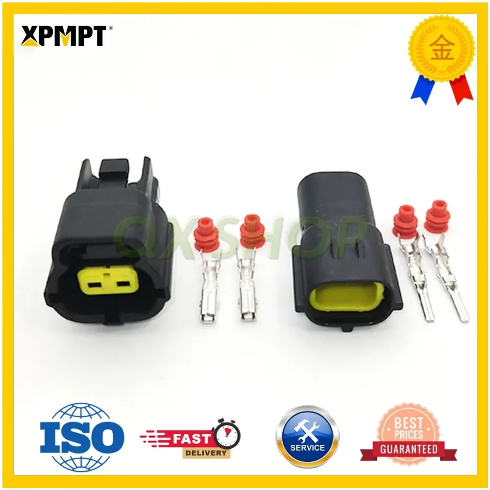 Комплект из 2-контактных разъемов для экскаваторов Sany, Hyundai, KOBELCO SK75, 200, 250, 300, 350, для электромагнитных клапанов, артикулы 174354-2, 174352-2
