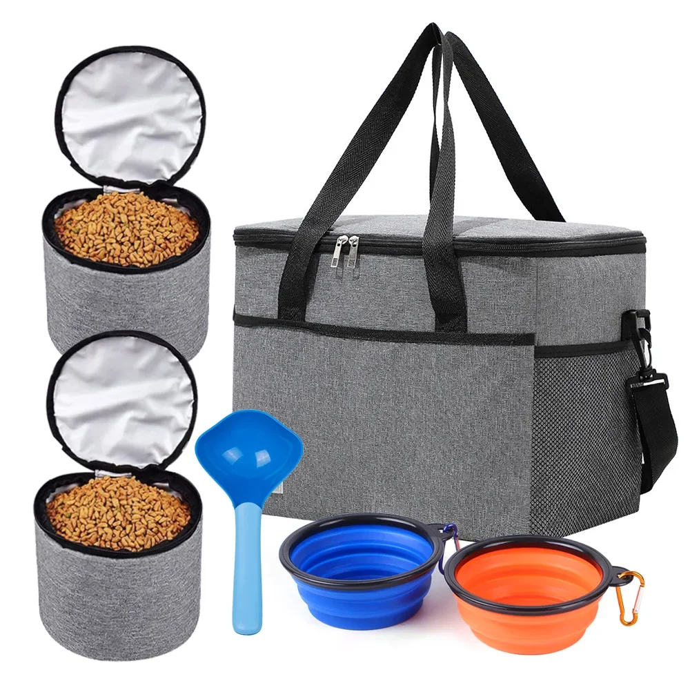 

New Portable Bag Dog Supplies Set Travel Storage Snack Bag Dog Food Bag Pet Dog Supplies Set Pet Backpack