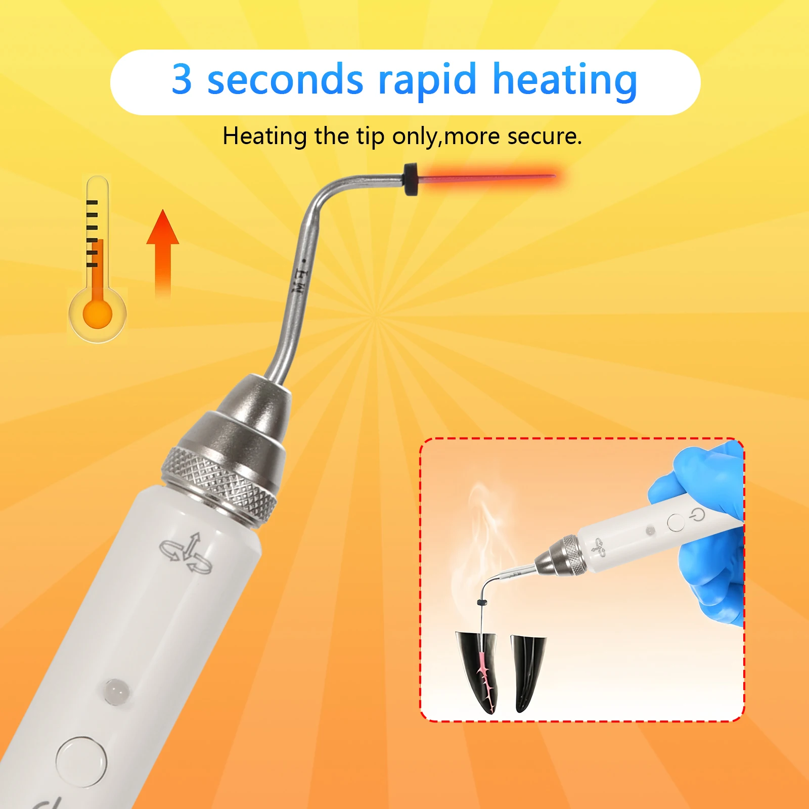 Wireless Dental Obturation Endo Heated Pen / Gutta Percha Tooth Gum Cutter with Tips
