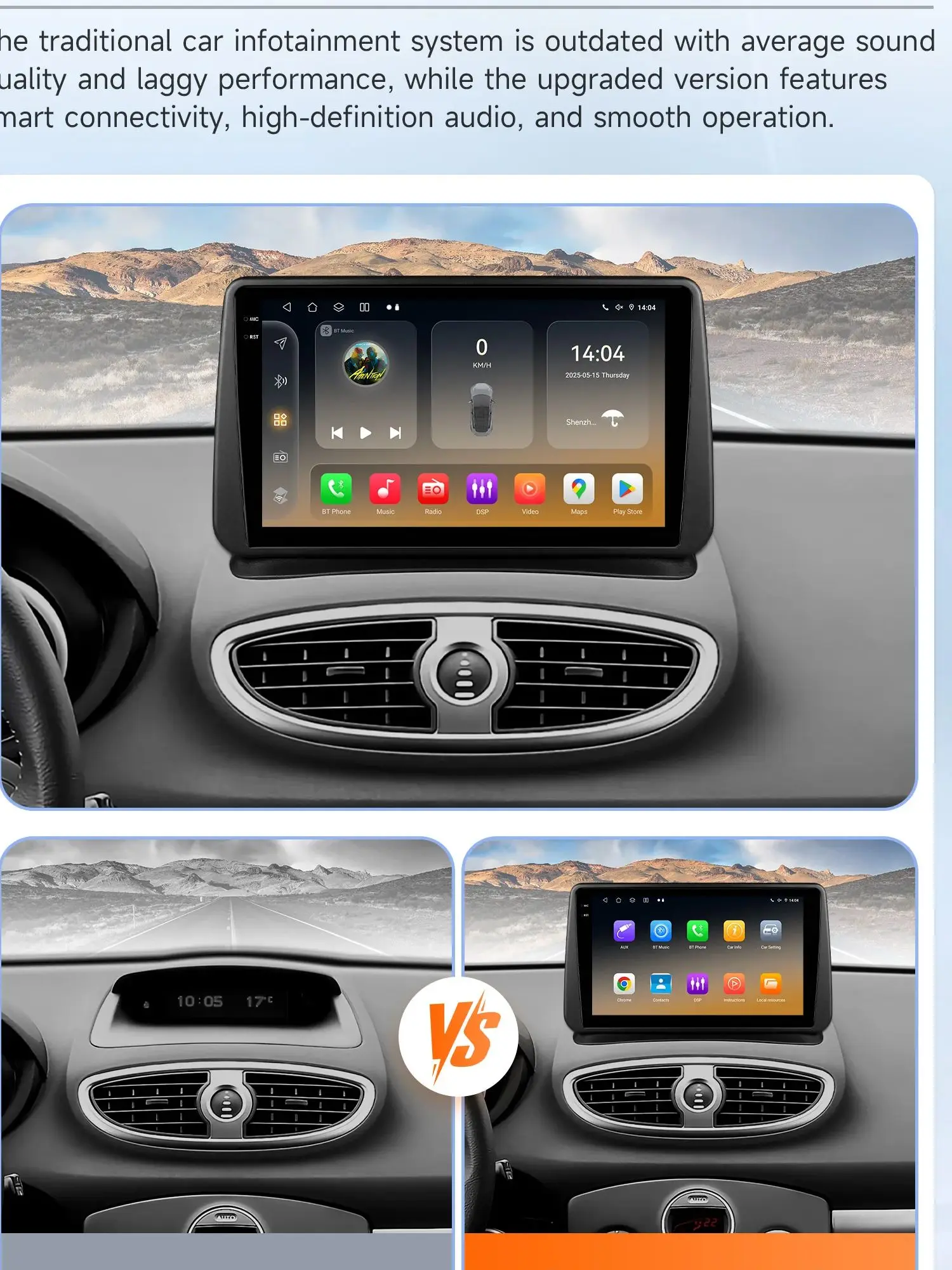 Auto Intelligente Radio Speler voor Renault CLlO 3 2005-2014 Draadloze Carplay Android Auto Multimedia GPS 2din 6115 Audio 360cam - afbeelding 2