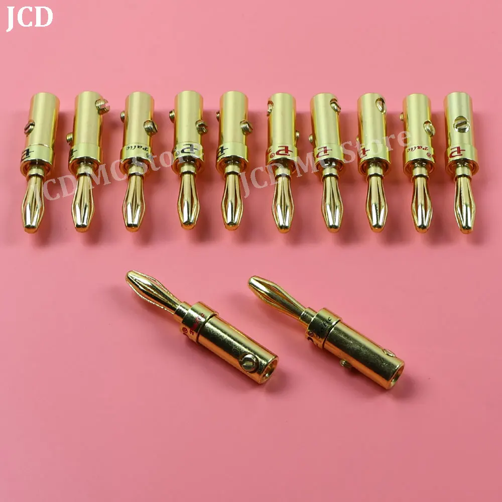 

2PCS 24K Gold-plated Copper Banana Speaker Plug Connector Adapter Audio Banana Connectors for Speaker Wire Amplifiers