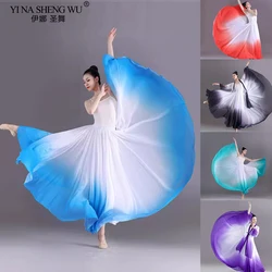 Women Classical Dance Skirts Practice Costume 720 Degree Gradient Gauze Chiffon Elegant Performance Half Dress Chinese Style New