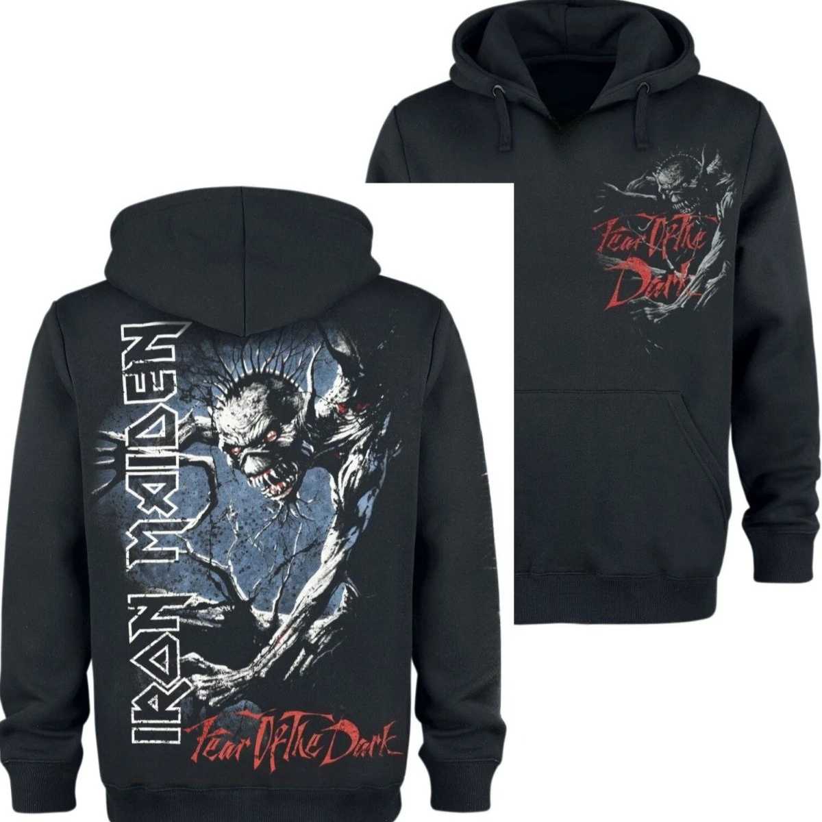 خوف من الظلام _ سترة Iron Maiden بقلنسوة لخريف وشتاء 2026 فاخرة راقية لكل من الرجال والنساء Y2k #1