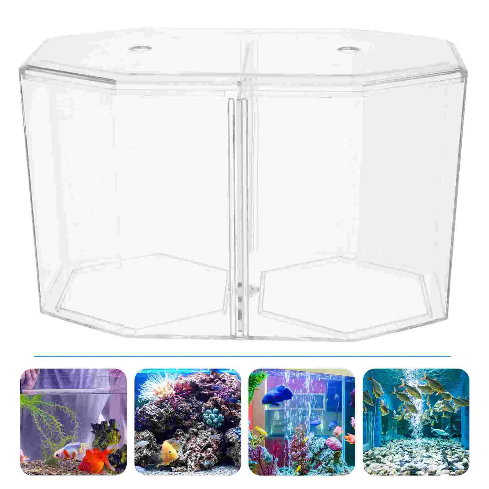 Octagonal Fish Tank Viviparous Hatchery Aquarium Divider Various Guppy Breeding Box Accessory Acrylic Octopus Shrimp Container