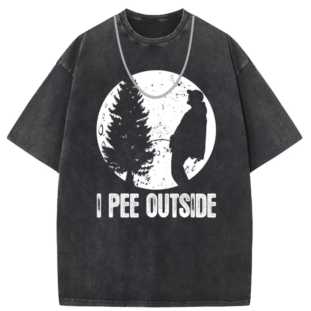 I Pee Outside Inappropriate T Shirt Sweatshirts Birthday Long Sleeve High Quality Mens Funny Camping Shirts For Men New