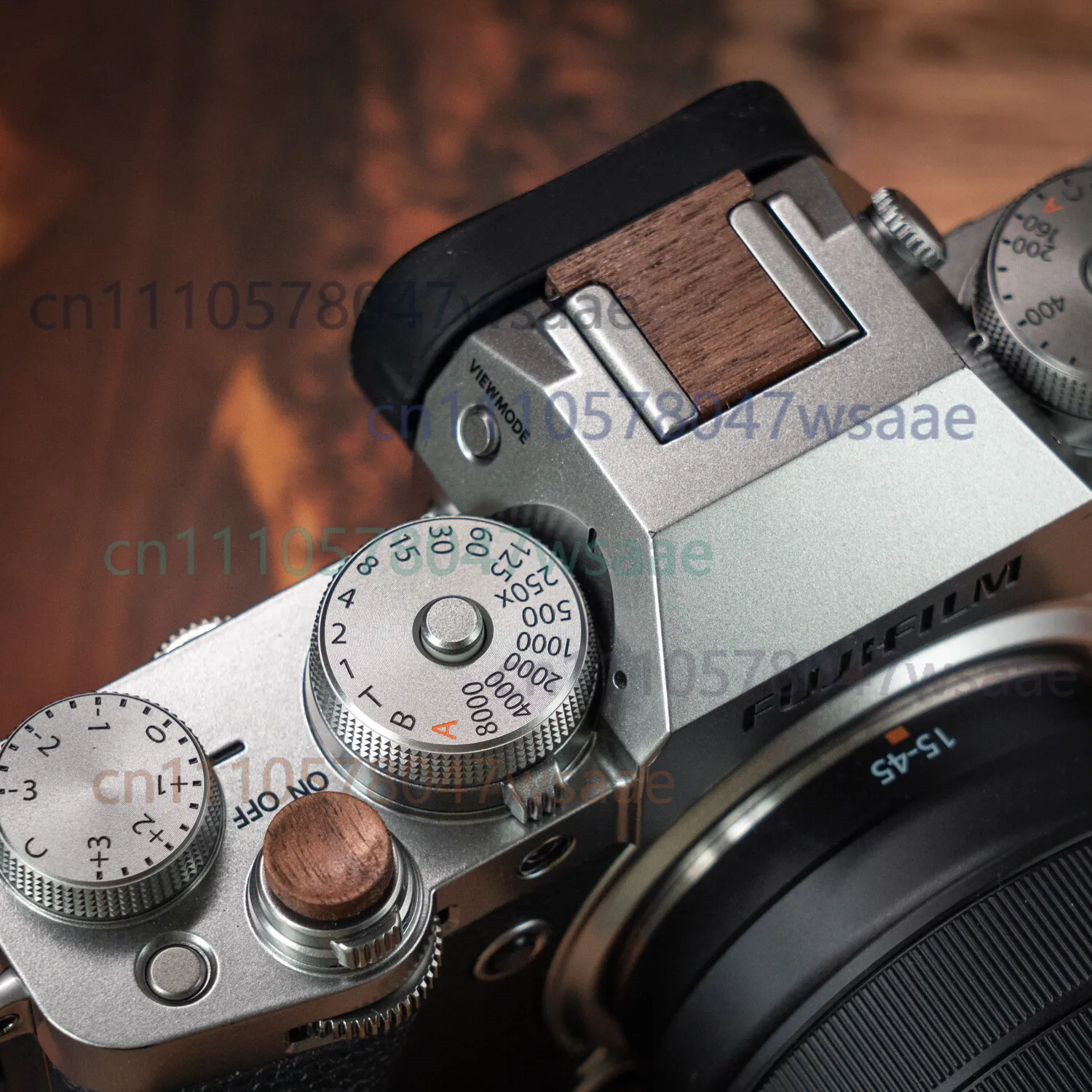 Wooden Shutter Release Button & Hot Shoe Protection Cover Kit Compatible With forFujiilm X-T50 Camera RetroCameraDecor Accessory