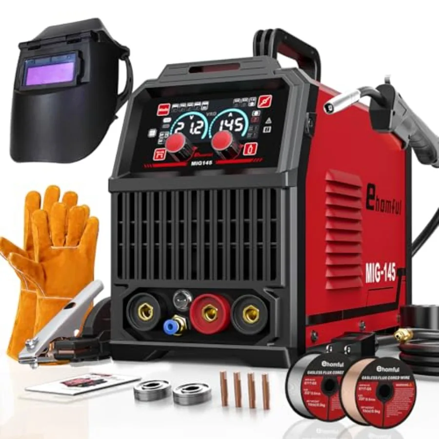 4 in 1 Multi-Process Welding Machine with Synergy IGBT Inverter for Professional and DIY Use: Compatible with MIG/Gasless Flux