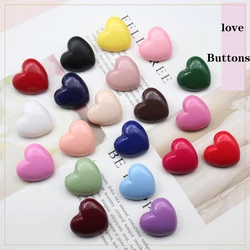 5Pcs/Lot Child Sewing Articles Accessories Cute Decorative Heart Buttons For Kids Clothing Parts DIY Needlework Craft Supplies