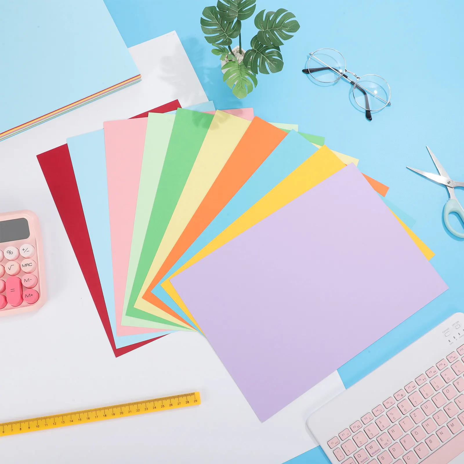 

100 Sheets Children's Craft Colored Cardstock Paper Assorted Colors Thick 230Gsm Scrapbooking Supplies Card Stock for Card
