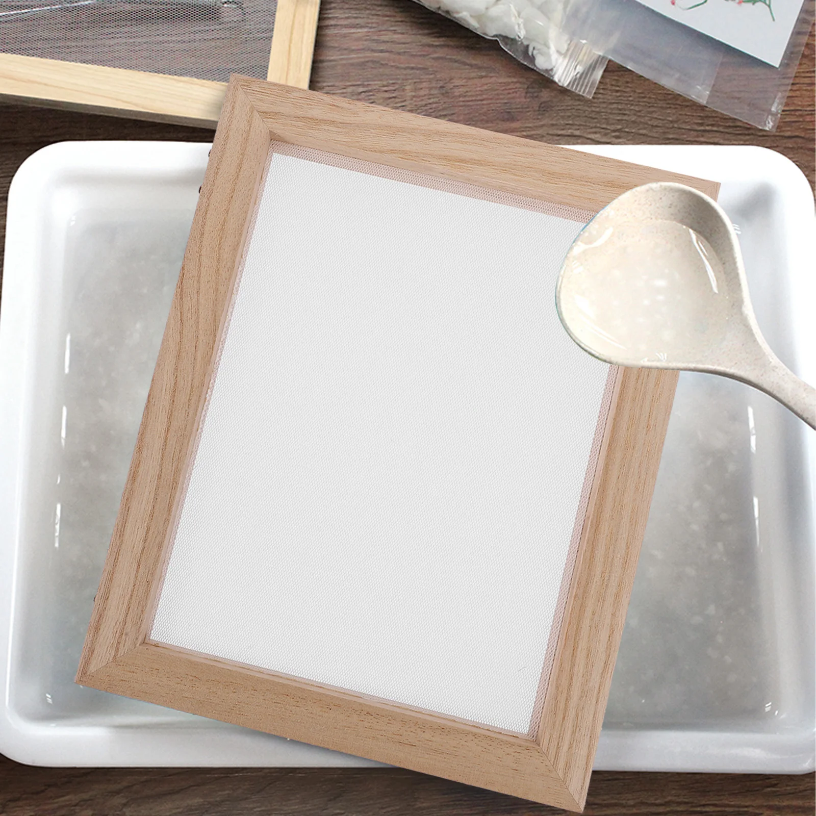 

10 set Handmade Flower Material 7X5 Inch Replacement Mesh Cloth For Diy Paper Craft Kit Screen Frame Pulp Mould Deckle Dried