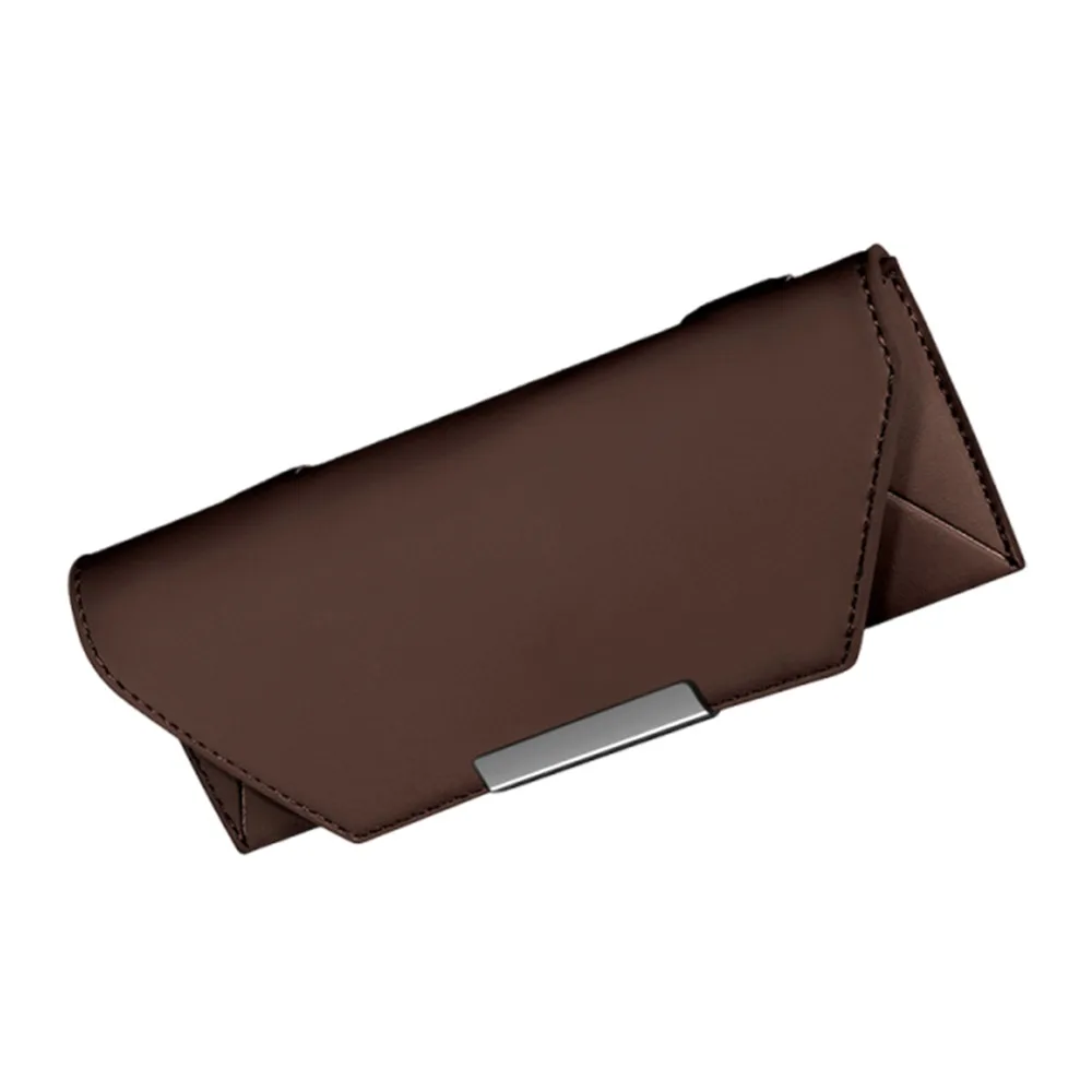 

Portable Car Glasses Box PU Leather Multifunctional Driving Glasses Holder Compact Car Lenses Holder Sun Visor Holder Car