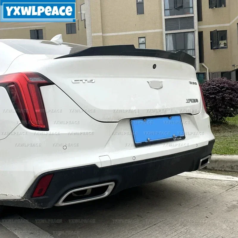 

For Cadillac CT4 2019 2020 2021 2022 2023 Spoiler ABS Material PSM Style Rear Trunk Lip Spoiler Body Kit Accessories