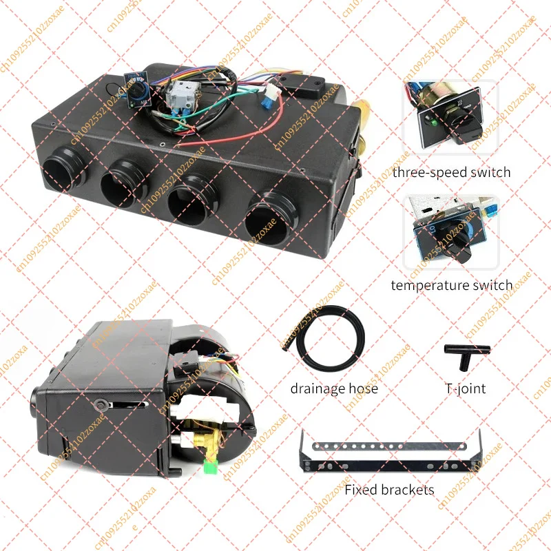 12V/24V Universal Car Air Conditioning Evaporator Assembly 404-4 Hole Core Auto Cooling System For Truck Tractor Excavator