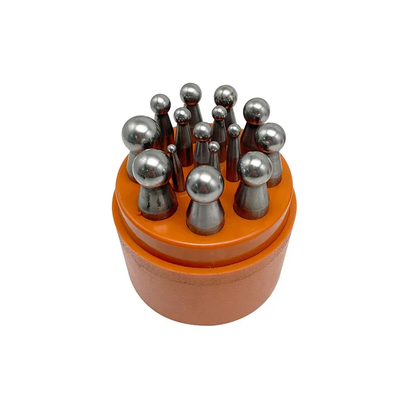 Punches Set Dapping Block for Metal Forming Doming Jewelry Smithing Tool Round Beads Handmade DIY Bell Ring Jewelry Forming