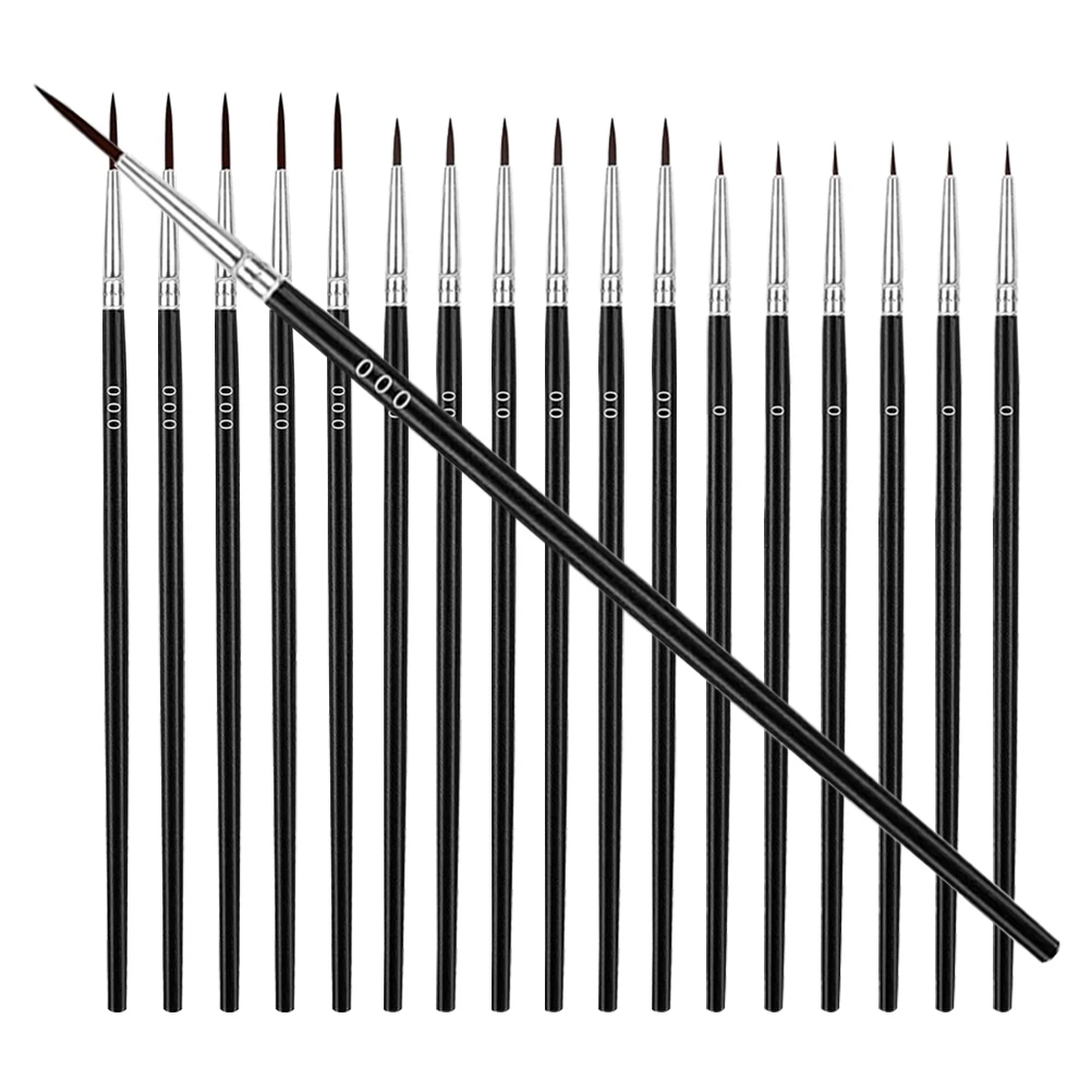 

30pcs Black 000 00 0 Detail Paint Brushes Gouache Watercolor Acrylic Oil Painting Miniature Crafts Modeling