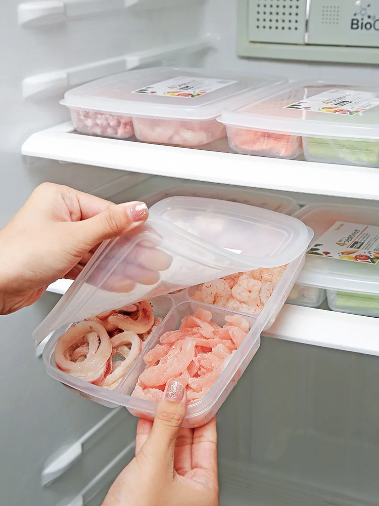 Refrigerator Storage Box Frozen Meat Compartment Box Food Sub-packed Side Dish Frozen Crisper Storage Box Kitchen Organizer