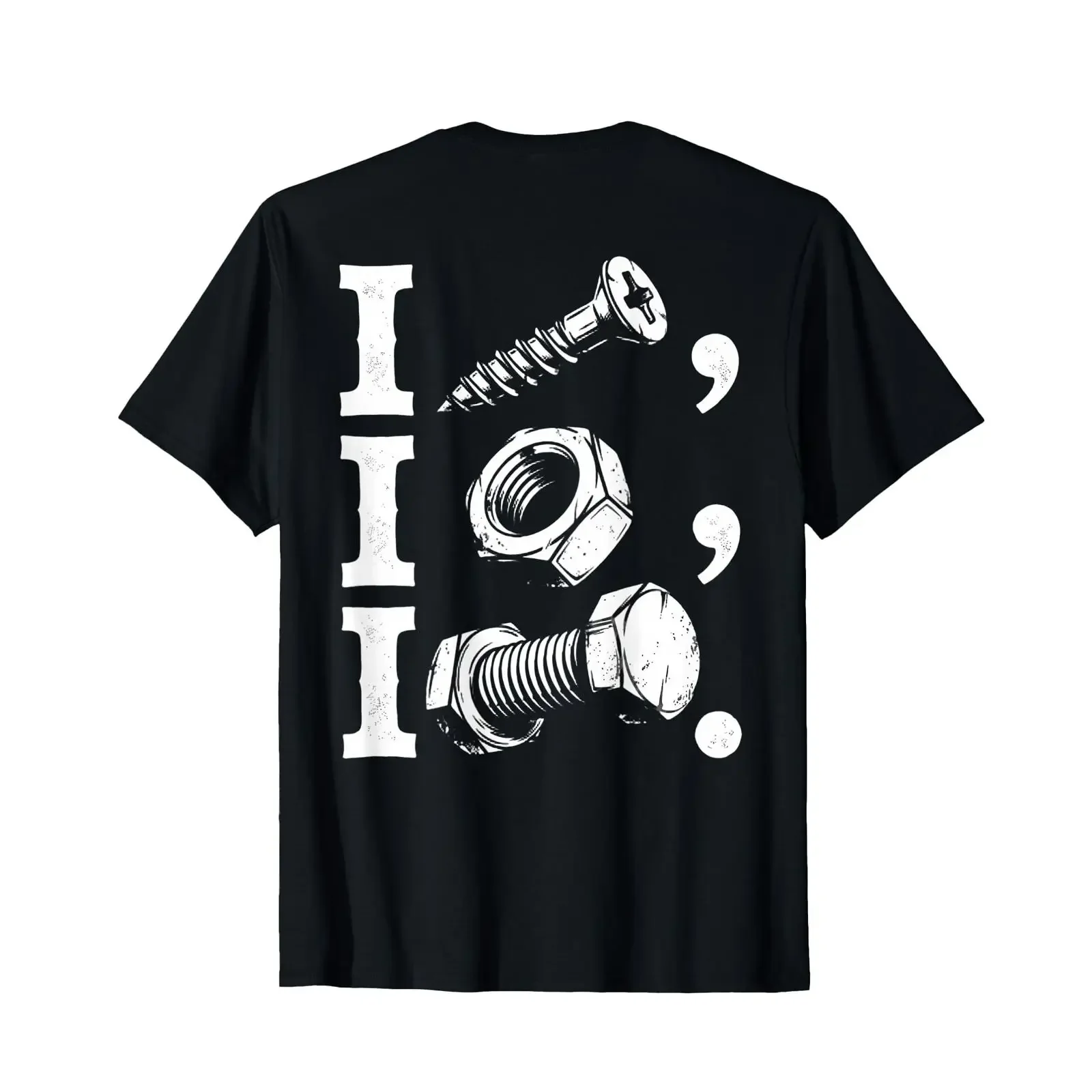 ON Back I Screw Nut Bolt Funny Car Repair Garage T Shirt vintage Washed Stretched Breathable Stylish Slightly streetwear homme