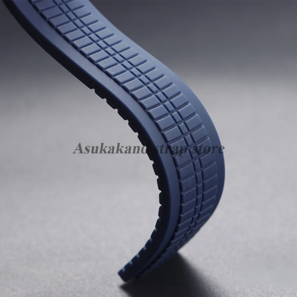 أشرطة ساعة مطاطية من السيليكون لـ Patek Philippe 5164A 5167A 5168A قنبلة يدوية سلسلة Aquanaut 21 مللي متر حزام ساعة ناعم مشبك قابل للطي #3