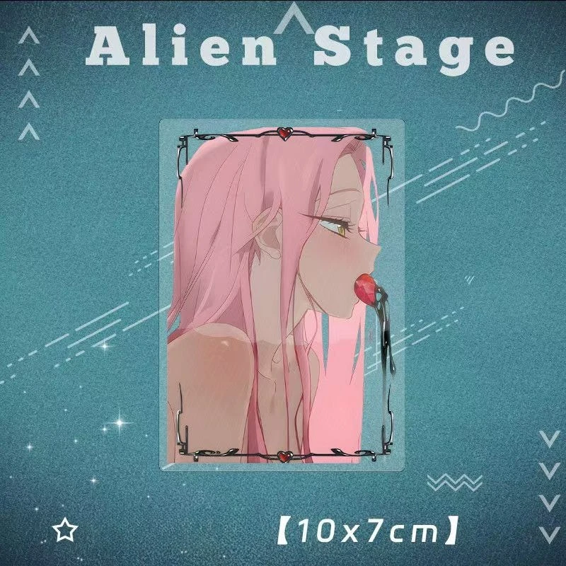 10x7CM dessin animé Alien scène carré Transparent carte de Collection PVC HyunA Sua TILL IVAN carte Mizi Luka noël Halloween cadeau